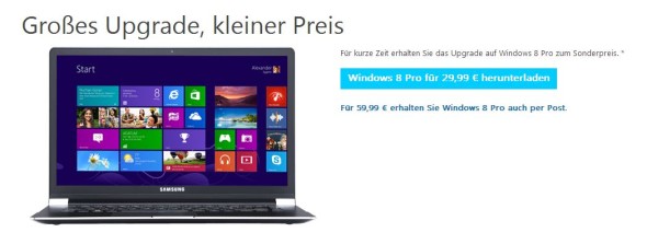 Windows 8 Pro für 30 Euro.