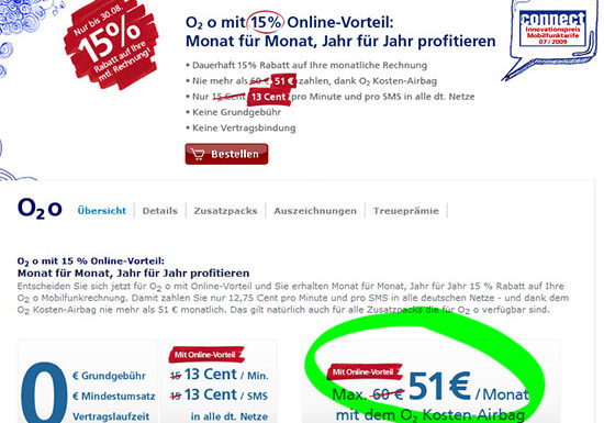 O2o: Flatrate für 51 Euro