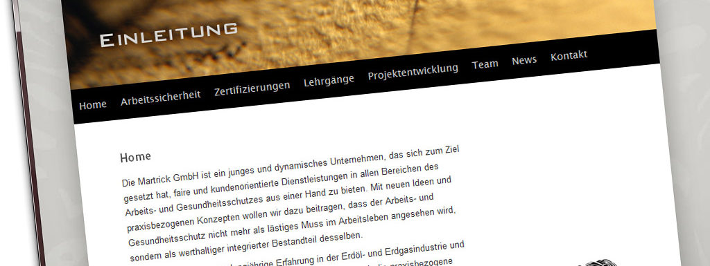 Website für Arbeitsschutz in Joomla