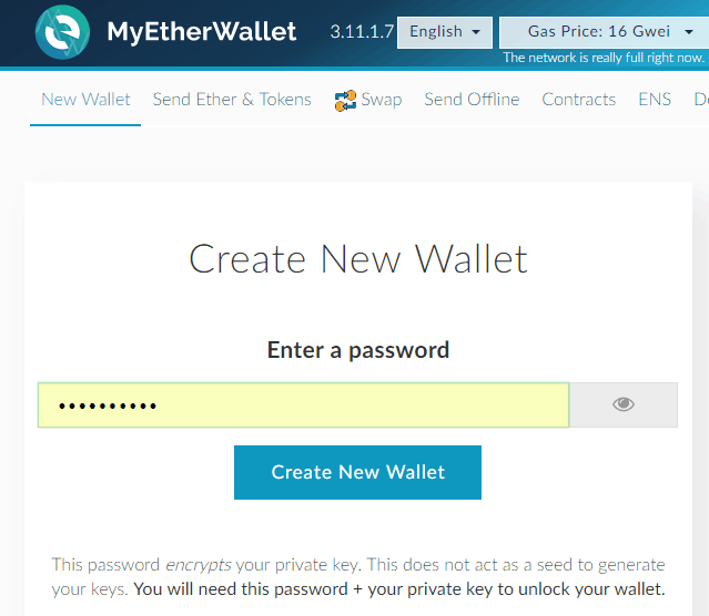 Ethereum-Wallet auf MyEtherWallet anlegen